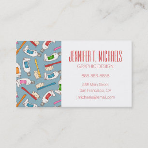 Add Your Name Toothbrush & Toothpaste Pattern Business Card