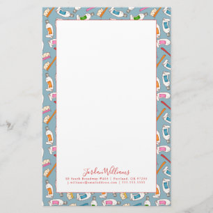 Add Your Name Toothbrush & Toothpaste Pattern Stationery