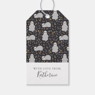 Add Your Name Tropical Baby Sloth Pattern Gift Tags
