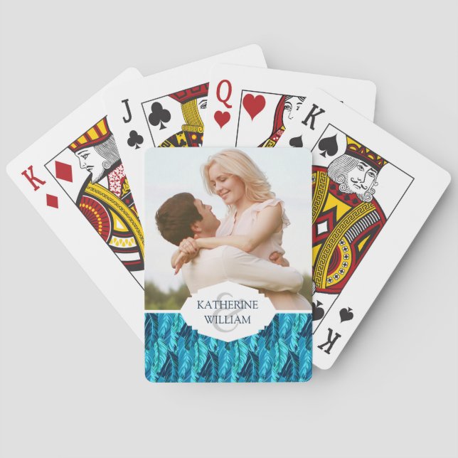 Add Your Name | Tropical Birds Playing Cards (Back)