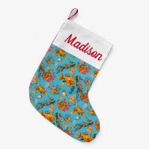 Add Your Name   Tropical Fish Small Christmas Stocking