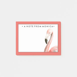Add Your Name Tropical Flamingo Bird Post-it Notes