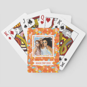 Add Your Name Tropical Sailboat Pattern Playing Cards