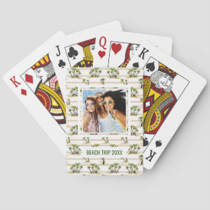 Add Your Name   Tropical Shack And Palms Playing Cards