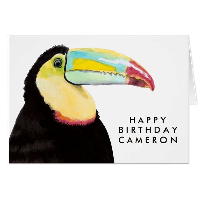 Add Your Name | Tropical Toucan Bird (Front Horizontal)