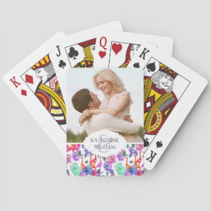 Add Your Name   Tropical Watercolor Pattern Playing Cards