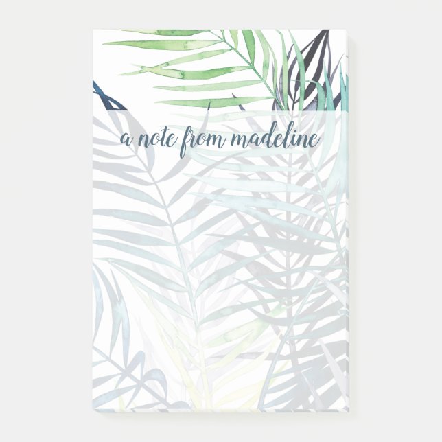 Add Your Name | Twilight Palms - Tropical Leaves Post-it Notes (Front)