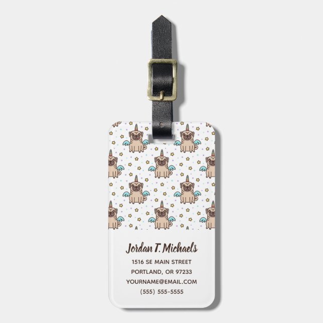 Add Your Name | Unipug Pattern Luggage Tag (Front Vertical)