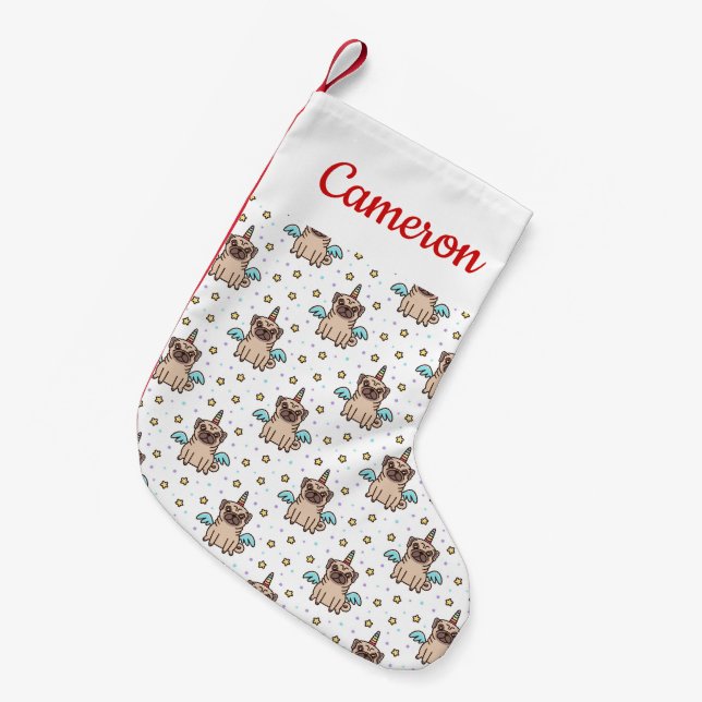 Add Your Name | Unipug Pattern Small Christmas Stocking (Front (Hanging))