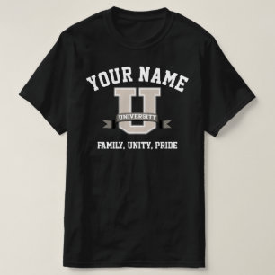 Add Your Name University Funny Family Pride T-Shirt
