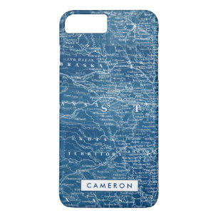 Add Your Name   US Map Blueprint Case-Mate iPhone Case