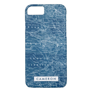 Add Your Name   US Map Blueprint Case-Mate iPhone Case