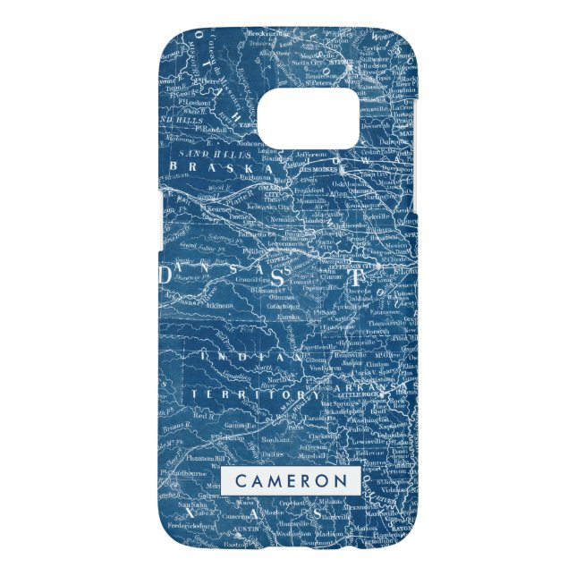 Add Your Name | US Map Blueprint Case-Mate Samsung Galaxy Case (Back)