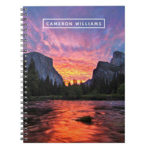 Add Your Name Vibrant Sky Yosemite Valley Notebook