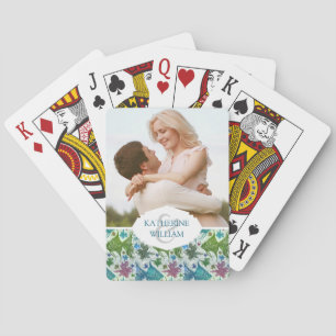 Add Your Name Vintage Fish Pattern Playing Cards