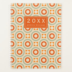 Add Your Name Vintage Geometric Circle Pattern Planner