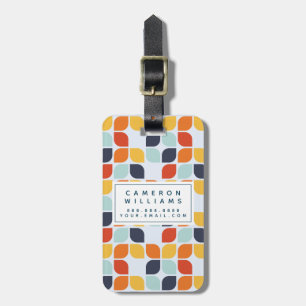 Add Your Name Vintage Geometric Pattern Luggage Tag