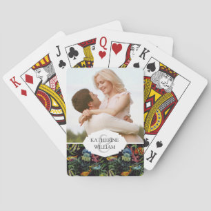 Add Your Name Watercolor Sea Life Pattern 1 Playing Cards