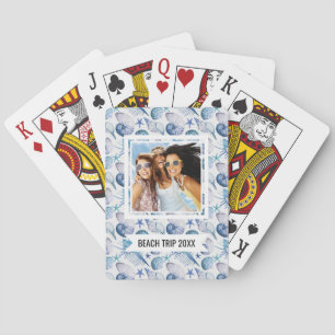 Add Your Name Watercolor Shells Playing Cards