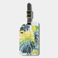 Add Your Name | Watercolor Sunset Palm Tree Leaves