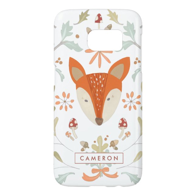 Add Your Name | Whimsical Woodland Fox Case-Mate Samsung Galaxy Case (Back)