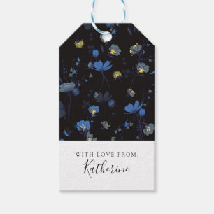 Add Your Name Wind Blown Floral Pattern Gift Tags
