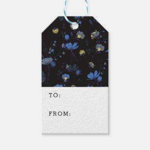 Add Your Name Wind Blown Floral Pattern Gift Tags
