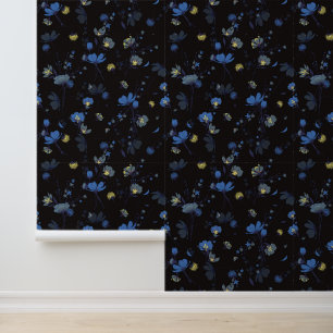 Add Your Name Wind Blown Floral Pattern Wallpaper
