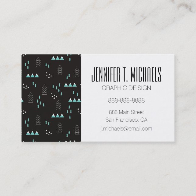 Add Your Name | Wonderland Geometric Night Business Card (Front)