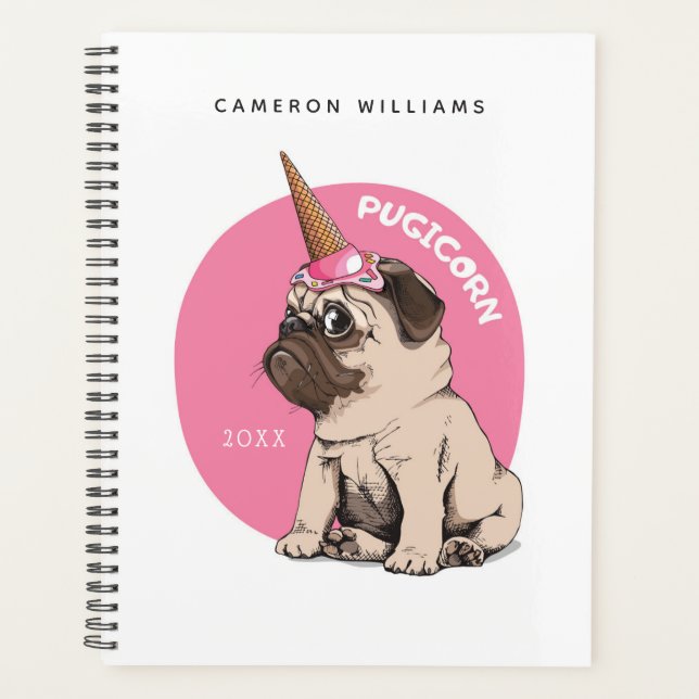 Add Your Name/Year| Pugicorn Planner (Front)