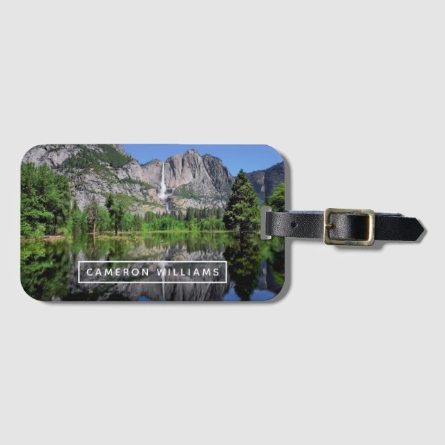 Add Your Name | Yosemite Falls Reflection Luggage Tag (Front Horizontal)