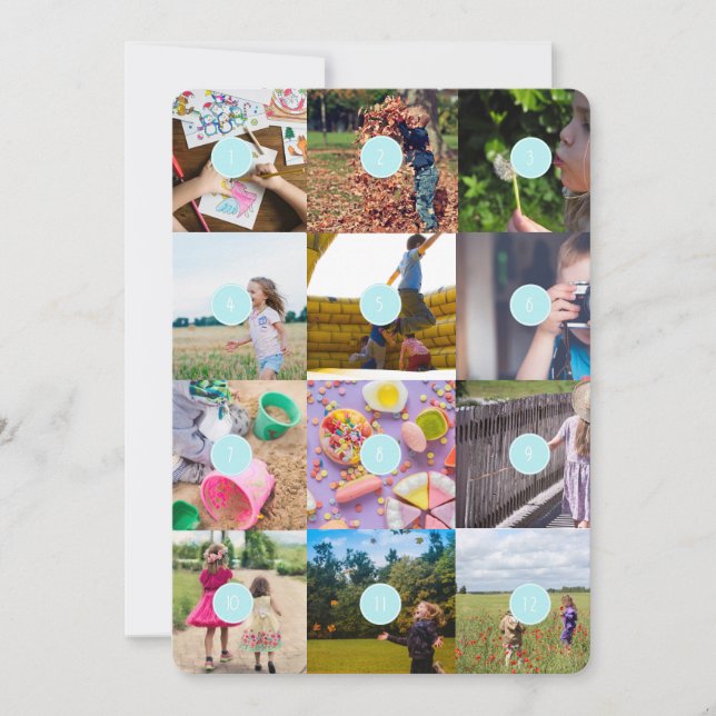 Add your own 12 Photos Customizable Postcard (Front)