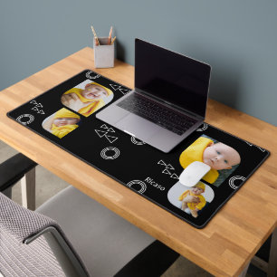 Add Your Own 4 Photographs and Text Personalised  Desk Mat