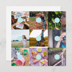Add your own 9 Photos Customisable Card Photo