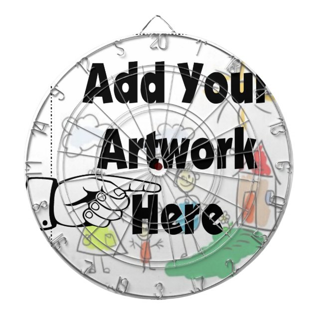Add your own Artwork or Kid's Artwork for gifts Dartboard (Front)