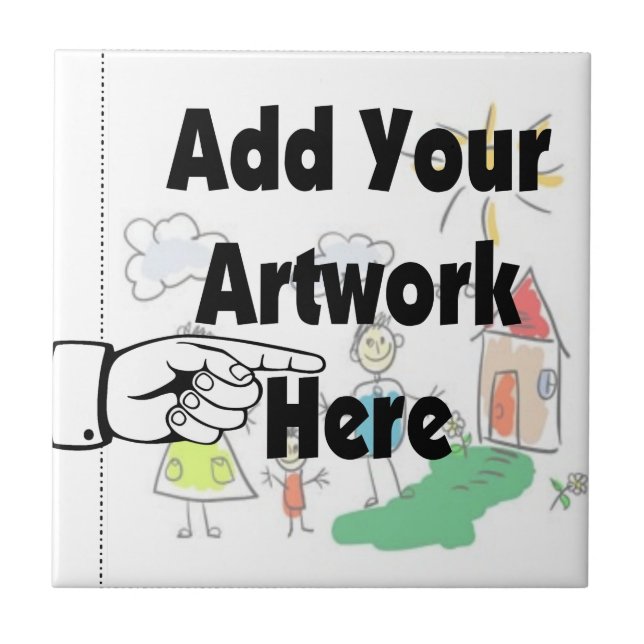 Add your own Artwork or Kid's Artwork for gifts Tile (Front)