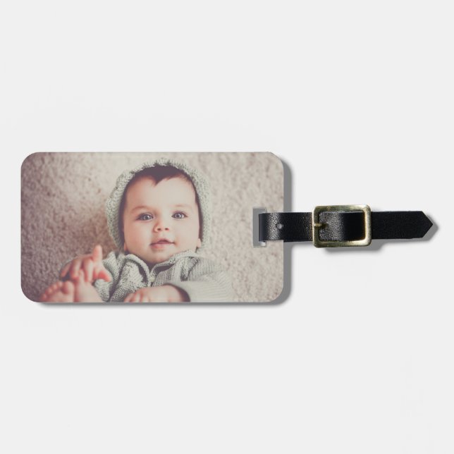 Add Your Own Baby Photo Travel Luggage Tag (Front Horizontal)