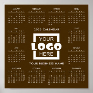 Add Your Own Business Logo 2025 Calendar Poster