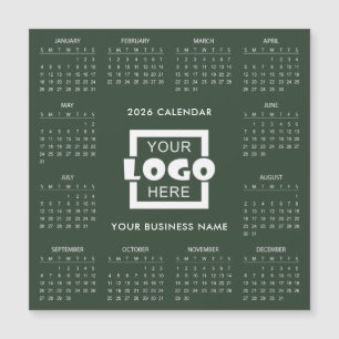 Add Your Own Business Logo 2026 Calendar Magnet
