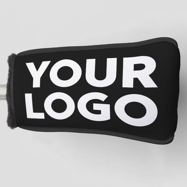 Add Your Own Business Logo on Black Golf Head Cover (Front)