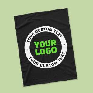 Add Your Own Business Logo or Uploaded Design Fleece Blanket