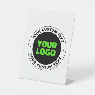 Add Your Own Business Logo or Uploaded Design Pedestal Sign