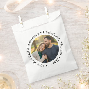 Add Your Own Couple Photo 10th Wedding Anniversary Favour Bags
