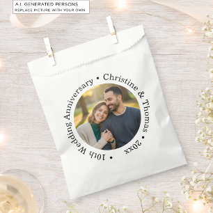 Add Your Own Couple Photo 10th Wedding Anniversary Favour Bags