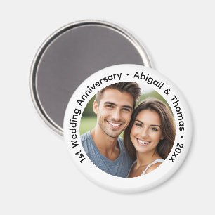 Add Your Own Couple Photo 1st Wedding Anniversary  Magnet
