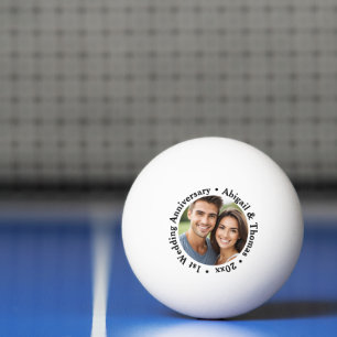 Add Your Own Couple Photo 1st Wedding Anniversary Ping Pong Ball