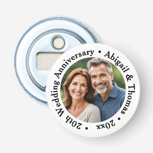 Add Your Own Couple Photo 20th Wedding Anniversary Bottle Opener