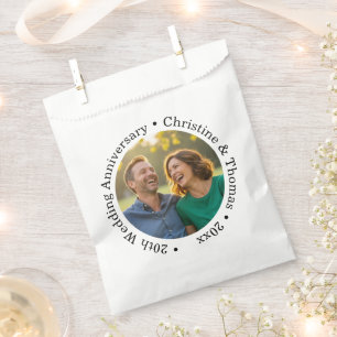 Add Your Own Couple Photo 20th Wedding Anniversary Favour Bags