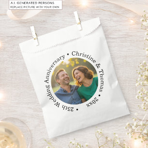 Add Your Own Couple Photo 25th Wedding Anniversary Favour Bags