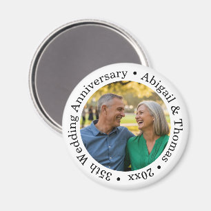 Add Your Own Couple Photo 35th Wedding Anniversary Magnet
